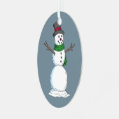 Snowman Metalen Ornament (Voorkant links)