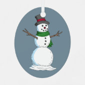 Snowman Metalen Ornament (Achterkant)