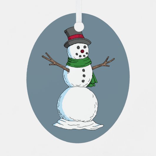 Snowman Metalen Ornament (Achterkant)