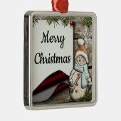 Snowman Metalen Ornament (Rechts)