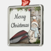 Snowman Metalen Ornament (Links)