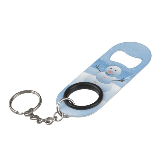 Snowman Mini Flessenopener (Voorkant Gekanteld)