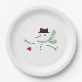 Snowman-minimalistische winterpartij papieren bordje (Voorkant)