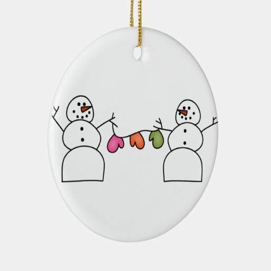 Snowman Mittens Ornament (Rechts)