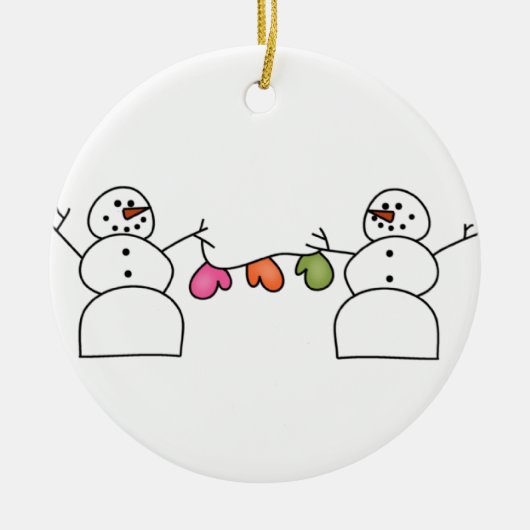 Snowman Mittens Ornament (Voorkant)