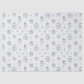 Snowman & Mittens Tissue Paper – Blue Winter Gift  Tissuepapier (Voorkant)