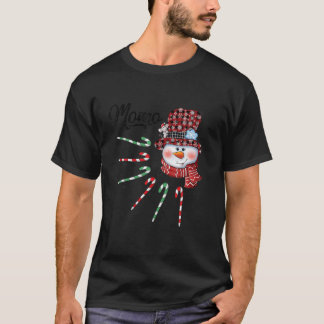 Snowman Momo Candy Cane Red Pset kerstcadeaus T-shirt