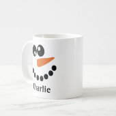 Snowman Monogrammed Koffiemok (Voorkant links)