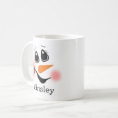 Snowman Monogrammed Koffiemok (Voorkant links)