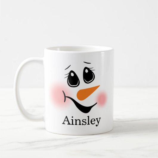 Snowman Monogrammed Koffiemok (Links)