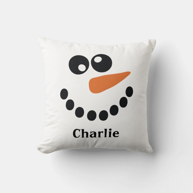 Snowman Monogrammed Kussen (Voorkant)