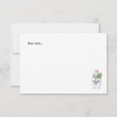 Snowman, mooie marineblauwe sneeuw bedankkaart (Achterkant)