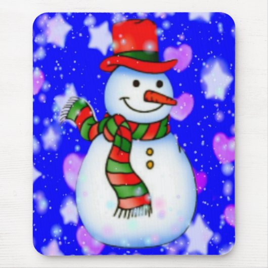 Snowman Mousepad Muismat (Voorkant)