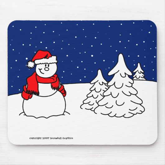 Snowman Mousepad Muismat (Voorkant)