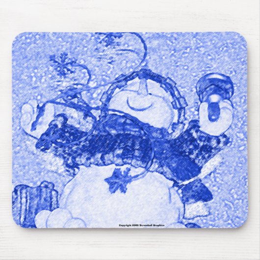 Snowman Mousepad Muismat (Voorkant)