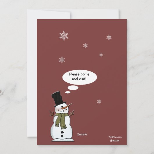 Snowman Moving Announcement Card Feestdagenkaart (Achterkant)