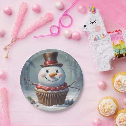 Snowman Muffin Papieren Bordje (Feest)
