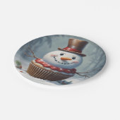 Snowman Muffin Papieren Bordje (Gekanteld)