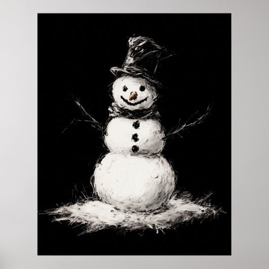 Snowman muur kunst poster (Voorkant)