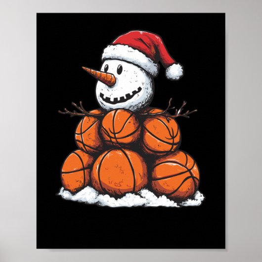 Snowman MVP Basketbal Kerstmis Poster (Voorkant)