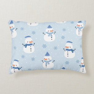 Snowman naadloos patroon, winterachtergrond, winte accent kussen