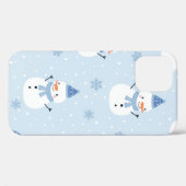 Snowman naadloos patroon, winterachtergrond, winte Case-Mate iPhone case (Achterkant (horizontaal))