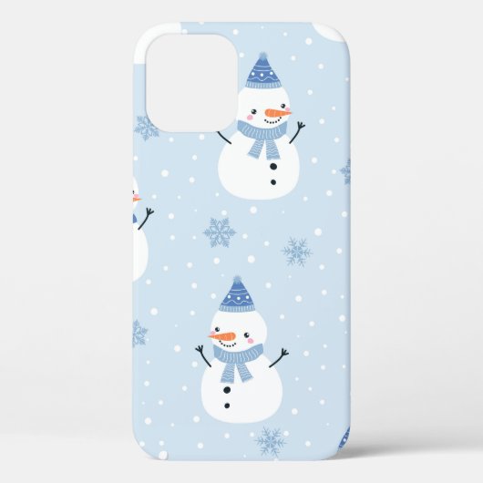 Snowman naadloos patroon, winterachtergrond, winte Case-Mate iPhone case (Achterkant)