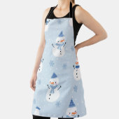 Snowman naadloos patroon, winterachtergrond, winte schort (Insitu)