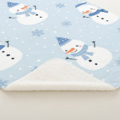 Snowman naadloos patroon, winterachtergrond, winte sherpa deken (3/4)