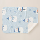 Snowman naadloos patroon, winterachtergrond, winte sherpa deken (Voorkant (horizontaal))