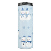Snowman naadloos patroon, winterachtergrond, winte thermosbeker (Achterkant)