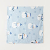 Snowman naadloos patroon, winterachtergrond, winte wandkleed (Voorkant (horizontaal))