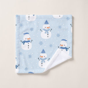 Snowman naadloos patroon, winterachtergrond, winte washandje