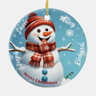 Snowman naam Ornament, gepersonaliseerde kerst Keramisch Ornament