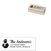 Snowman Naam teruggave Cute Winter Rubberstempel (Gestempeld)