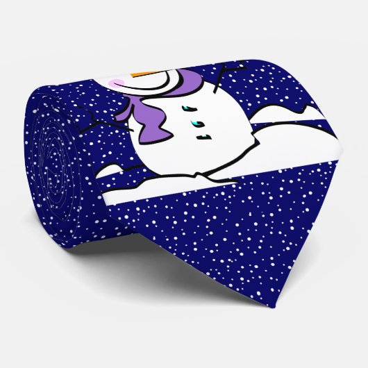 Snowman Necktie Stropdas (Opgerold)