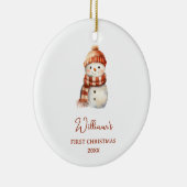 Snowman noemt eerste kerstdag van baby keramisch ornament (Rechts)