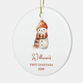 Snowman noemt eerste kerstdag van baby keramisch ornament (Links)