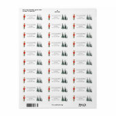 Snowman Notenkraker kerstretouradres Etiket (Full Sheet)