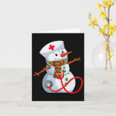 Snowman Nurse Christmas Stethoscope Nursing Scrub  Kaart (Gele Bloem)