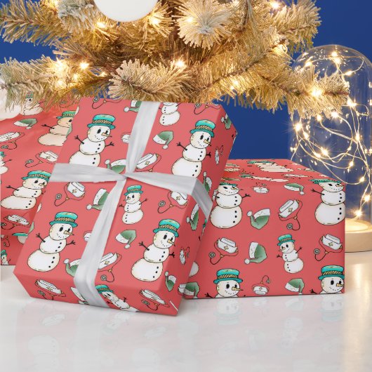 Snowman Nurse Wrapping Paper Cadeaupapier (Feestdagen)