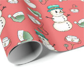 Snowman Nurse Wrapping Paper Cadeaupapier (Rol Hoek)