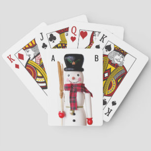 Snowman Nutkraker, speciaal aangepast (Initialen t Pokerkaarten