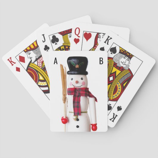 Snowman Nutkraker, speciaal aangepast (Initialen t Pokerkaarten (Achterkant)