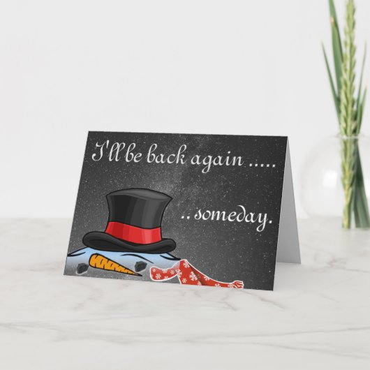 Snowman Old Silk Top Hat Feestdagen Kaart (Voorkant)