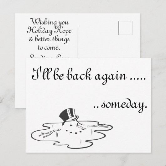 Snowman Old Silk Top Hat Feestdagenkaart (Voorkant / Achterkant)