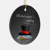 Snowman Old Silk Top Hat Keramisch Ornament (Rechts)