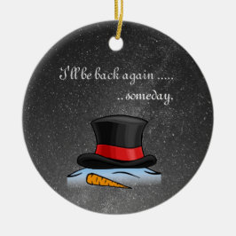 Snowman Old Silk Top Hat Keramisch Ornament