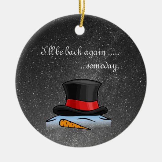 Snowman Old Silk Top Hat Keramisch Ornament (Voorkant)