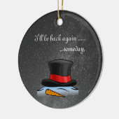 Snowman Old Silk Top Hat Keramisch Ornament (Links)